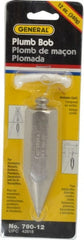 General - 4-1/2 Inch Long, 1 Inch Diameter Steel Plumb Bob - 12 Ounce - Exact Tooling