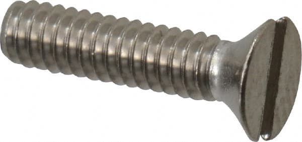 Value Collection - #2-56 UNC, 3/8" OAL Slotted Drive Machine Screw - Flat Head, Grade 18-8 Stainless Steel, Uncoated, Without Washer - Exact Tooling