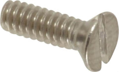 Value Collection - #4-40 UNC, 3/8" OAL Slotted Drive Machine Screw - Flat Head, Grade 18-8 Stainless Steel, Uncoated, Without Washer - Exact Tooling