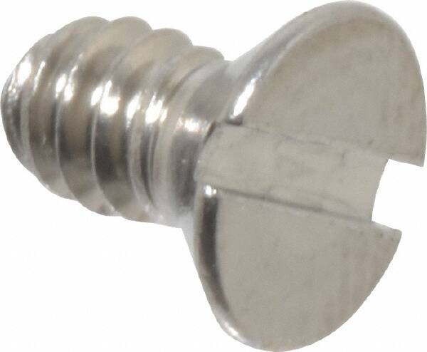 Value Collection - #6-32 UNC, 1/4" OAL Slotted Drive Machine Screw - Flat Head, Grade 18-8 Stainless Steel, Uncoated, Without Washer - Exact Tooling