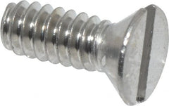 Value Collection - #6-32 UNC, 3/8" OAL Slotted Drive Machine Screw - Flat Head, Grade 18-8 Stainless Steel, Uncoated, Without Washer - Exact Tooling