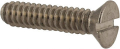 Value Collection - #6-32 UNC, 5/8" OAL Slotted Drive Machine Screw - Flat Head, Grade 18-8 Stainless Steel, Uncoated, Without Washer - Exact Tooling