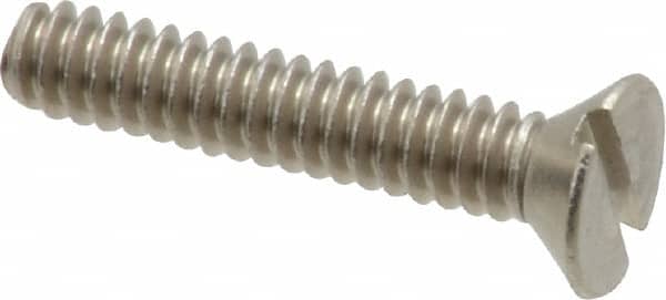 Value Collection - #6-32 UNC, 3/4" OAL Slotted Drive Machine Screw - Flat Head, Grade 18-8 Stainless Steel, Uncoated, Without Washer - Exact Tooling