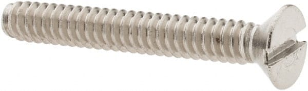 Value Collection - #6-32 UNC, 1" OAL Slotted Drive Machine Screw - Flat Head, Grade 18-8 Stainless Steel, Uncoated, Without Washer - Exact Tooling