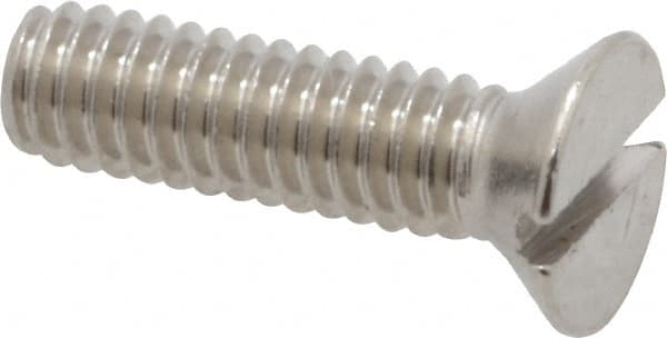 Value Collection - #8-32 UNC, 5/8" OAL Slotted Drive Machine Screw - Flat Head, Grade 18-8 Stainless Steel, Uncoated, Without Washer - Exact Tooling
