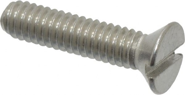 Value Collection - #8-32 UNC, 3/4" OAL Slotted Drive Machine Screw - Flat Head, Grade 18-8 Stainless Steel, Uncoated, Without Washer - Exact Tooling