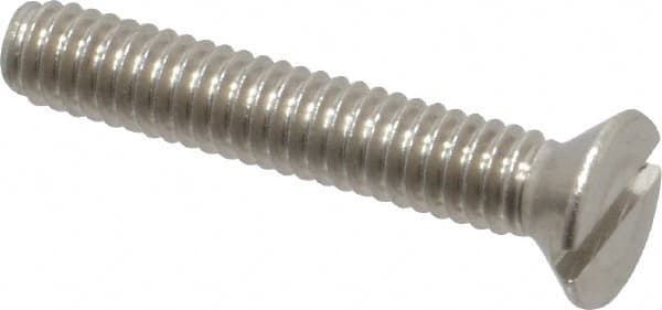 Value Collection - #8-32 UNC, 1" OAL Slotted Drive Machine Screw - Flat Head, Grade 18-8 Stainless Steel, Uncoated, Without Washer - Exact Tooling