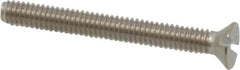 Value Collection - #8-32 UNC, 1-1/2" OAL Slotted Drive Machine Screw - Flat Head, Grade 18-8 Stainless Steel, Uncoated, Without Washer - Exact Tooling