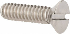 Value Collection - #10-24 UNC, 3/4" OAL Slotted Drive Machine Screw - Flat Head, Grade 18-8 Stainless Steel, Uncoated, Without Washer - Exact Tooling