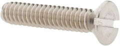 Value Collection - #10-24 UNC, 1" OAL Slotted Drive Machine Screw - Flat Head, Grade 18-8 Stainless Steel, Uncoated, Without Washer - Exact Tooling
