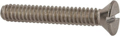 Value Collection - #10-24 UNC, 1-1/4" OAL Slotted Drive Machine Screw - Flat Head, Grade 18-8 Stainless Steel, Uncoated, Without Washer - Exact Tooling