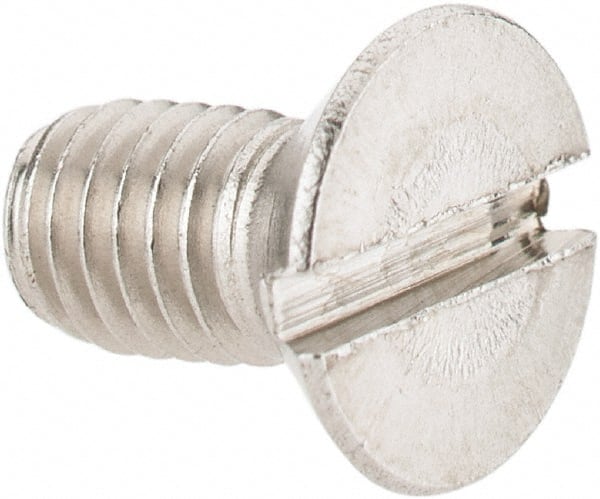 Value Collection - #10-32 UNF, 3/8" OAL Slotted Drive Machine Screw - Flat Head, Grade 18-8 Stainless Steel, Uncoated, Without Washer - Exact Tooling