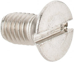 Value Collection - #10-32 UNF, 3/8" OAL Slotted Drive Machine Screw - Flat Head, Grade 18-8 Stainless Steel, Uncoated, Without Washer - Exact Tooling