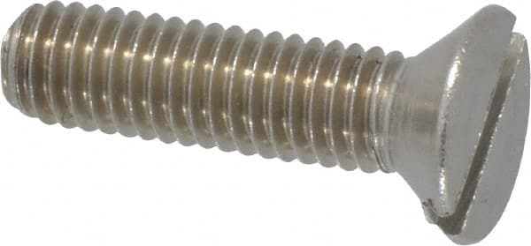 Value Collection - #10-32 UNF, 3/4" OAL Slotted Drive Machine Screw - Flat Head, Grade 18-8 Stainless Steel, Uncoated, Without Washer - Exact Tooling