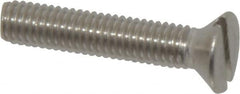 Value Collection - #10-32 UNF, 1" OAL Slotted Drive Machine Screw - Flat Head, Grade 18-8 Stainless Steel, Uncoated, Without Washer - Exact Tooling
