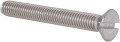 Value Collection - #10-32 UNF, 1-1/2" OAL Slotted Drive Machine Screw - Flat Head, Grade 18-8 Stainless Steel, Uncoated, Without Washer - Exact Tooling