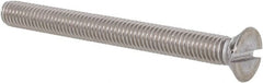 Value Collection - #10-32 UNF, 2" OAL Slotted Drive Machine Screw - Flat Head, Grade 18-8 Stainless Steel, Uncoated, Without Washer - Exact Tooling