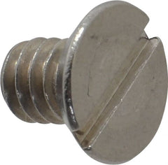 Value Collection - 1/4-20 UNC, 3/8" OAL Slotted Drive Machine Screw - Flat Head, Grade 18-8 Stainless Steel, Uncoated, Without Washer - Exact Tooling