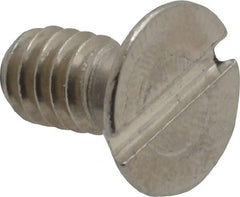 Value Collection - 1/4-20 UNC, 1/2" OAL Slotted Drive Machine Screw - Flat Head, Grade 18-8 Stainless Steel, Uncoated, Without Washer - Exact Tooling