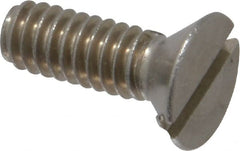 Value Collection - 1/4-20 UNC, 3/4" OAL Slotted Drive Machine Screw - Flat Head, Grade 18-8 Stainless Steel, Uncoated, Without Washer - Exact Tooling