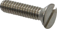 Value Collection - 1/4-20 UNC, 1" OAL Slotted Drive Machine Screw - Flat Head, Grade 18-8 Stainless Steel, Uncoated, Without Washer - Exact Tooling