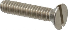 Value Collection - 1/4-20 UNC, 1-1/4" OAL Slotted Drive Machine Screw - Flat Head, Grade 18-8 Stainless Steel, Uncoated, Without Washer - Exact Tooling