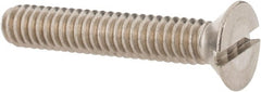 Value Collection - 1/4-20 UNC, 1-1/2" OAL Slotted Drive Machine Screw - Flat Head, Grade 18-8 Stainless Steel, Uncoated, Without Washer - Exact Tooling