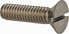 Value Collection - 5/16-18 UNC, 1-1/4" OAL Slotted Drive Machine Screw - Flat Head, Grade 18-8 Stainless Steel, Uncoated, Without Washer - Exact Tooling