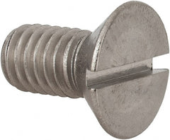 Value Collection - 3/8-16 UNC, 3/4" OAL Slotted Drive Machine Screw - Flat Head, Grade 18-8 Stainless Steel, Uncoated, Without Washer - Exact Tooling