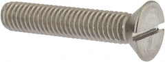 Value Collection - 3/8-16 UNC, 2" OAL Slotted Drive Machine Screw - Flat Head, Grade 18-8 Stainless Steel, Uncoated, Without Washer - Exact Tooling