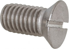 Value Collection - 1/2-13 UNC, 1" OAL Slotted Drive Machine Screw - Flat Head, Grade 18-8 Stainless Steel, Uncoated, Without Washer - Exact Tooling