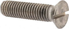 Value Collection - 1/2-13 UNC, 2" OAL Slotted Drive Machine Screw - Flat Head, Grade 18-8 Stainless Steel, Uncoated, Without Washer - Exact Tooling
