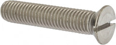 Value Collection - 1/2-13 UNC, 2-1/2" OAL Slotted Drive Machine Screw - Flat Head, Grade 18-8 Stainless Steel, Uncoated, Without Washer - Exact Tooling