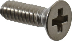 Value Collection - #4-40 UNC, 3/8" OAL Phillips Drive Machine Screw - Flat Head, Grade 18-8 Stainless Steel, Uncoated, Without Washer - Exact Tooling