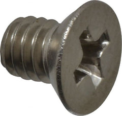 Value Collection - #8-32 UNC, 1/4" OAL Phillips Drive Machine Screw - Flat Head, Grade 18-8 Stainless Steel, Uncoated, Without Washer - Exact Tooling