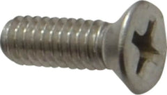 Value Collection - #8-32 UNC, 1/2" OAL Phillips Drive Machine Screw - Flat Head, Grade 18-8 Stainless Steel, Uncoated, Without Washer - Exact Tooling