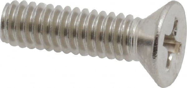 Value Collection - #8-32 UNC, 5/8" OAL Phillips Drive Machine Screw - Flat Head, Grade 18-8 Stainless Steel, Uncoated, Without Washer - Exact Tooling