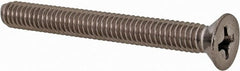 Value Collection - #8-32 UNC, 1-1/2" OAL Phillips Drive Machine Screw - Flat Head, Grade 18-8 Stainless Steel, Uncoated, Without Washer - Exact Tooling