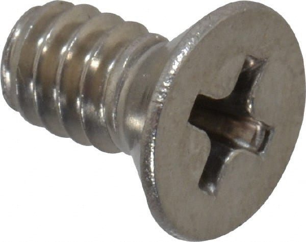 Value Collection - #10-24 UNC, 3/8" OAL Phillips Drive Machine Screw - Flat Head, Grade 18-8 Stainless Steel, Uncoated, Without Washer - Exact Tooling