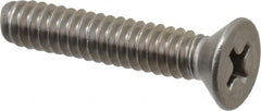 Value Collection - #10-24 UNC, 1" OAL Phillips Drive Machine Screw - Flat Head, Grade 18-8 Stainless Steel, Uncoated, Without Washer - Exact Tooling