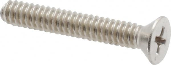 Value Collection - #10-24 UNC, 1-1/4" OAL Phillips Drive Machine Screw - Flat Head, Grade 18-8 Stainless Steel, Uncoated, Without Washer - Exact Tooling