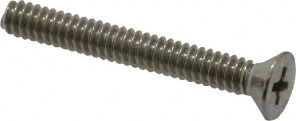 Value Collection - #10-24 UNC, 1-1/2" OAL Phillips Drive Machine Screw - Flat Head, Grade 18-8 Stainless Steel, Uncoated, Without Washer - Exact Tooling