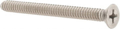 Value Collection - #10-24 UNC, 2" OAL Phillips Drive Machine Screw - Flat Head, Grade 18-8 Stainless Steel, Uncoated, Without Washer - Exact Tooling