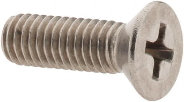 Value Collection - #10-32 UNF, 5/8" OAL Phillips Drive Machine Screw - Flat Head, Grade 18-8 Stainless Steel, Uncoated, Without Washer - Exact Tooling