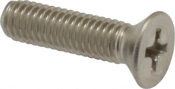 Value Collection - #10-32 UNF, 3/4" OAL Phillips Drive Machine Screw - Flat Head, Grade 18-8 Stainless Steel, Uncoated, Without Washer - Exact Tooling
