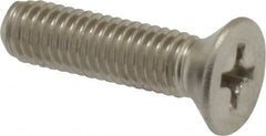 Value Collection - #10-32 UNF, 3/4" OAL Phillips Drive Machine Screw - Flat Head, Grade 18-8 Stainless Steel, Uncoated, Without Washer - Exact Tooling