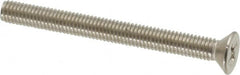 Value Collection - #10-32 UNF, 2" OAL Phillips Drive Machine Screw - Flat Head, Grade 18-8 Stainless Steel, Uncoated, Without Washer - Exact Tooling
