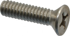 Value Collection - 1/4-20 UNC, 1" OAL Phillips Drive Machine Screw - Flat Head, Grade 18-8 Stainless Steel, Uncoated, Without Washer - Exact Tooling
