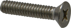 Value Collection - 1/4-20 UNC, 1-1/4" OAL Phillips Drive Machine Screw - Flat Head, Grade 18-8 Stainless Steel, Uncoated, Without Washer - Exact Tooling
