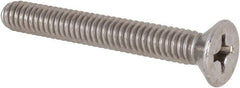 Value Collection - 1/4-20 UNC, 2" OAL Phillips Drive Machine Screw - Flat Head, Grade 18-8 Stainless Steel, Uncoated, Without Washer - Exact Tooling